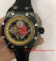 2017 Fake Audemars Piguet Red Chronograph Black Leather Band 46mm Watch (2)_th.jpg